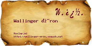 Wallinger Áron névjegykártya