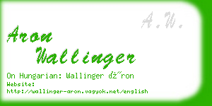 aron wallinger business card